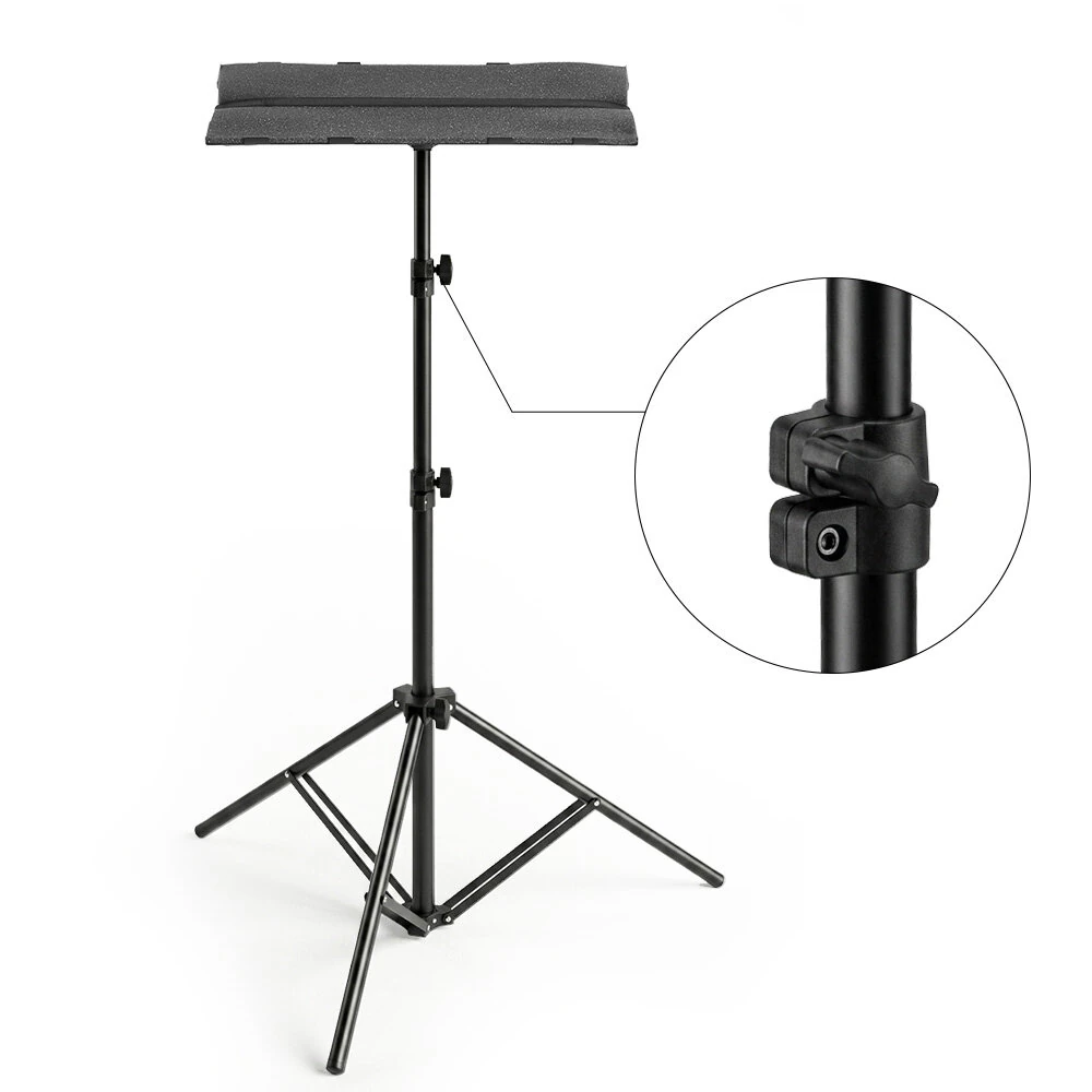 BlitzWolf BW-VF6 Projector Tripod Stand Adjustable Height Foldable Projector Floor Mount Tray Multi Purpose Laptop & Sheet Music Holder Tripod Bracket with Anti-Slip Elastic Strap Portable Foldable Support Stand for Home Office Classroom — view 6