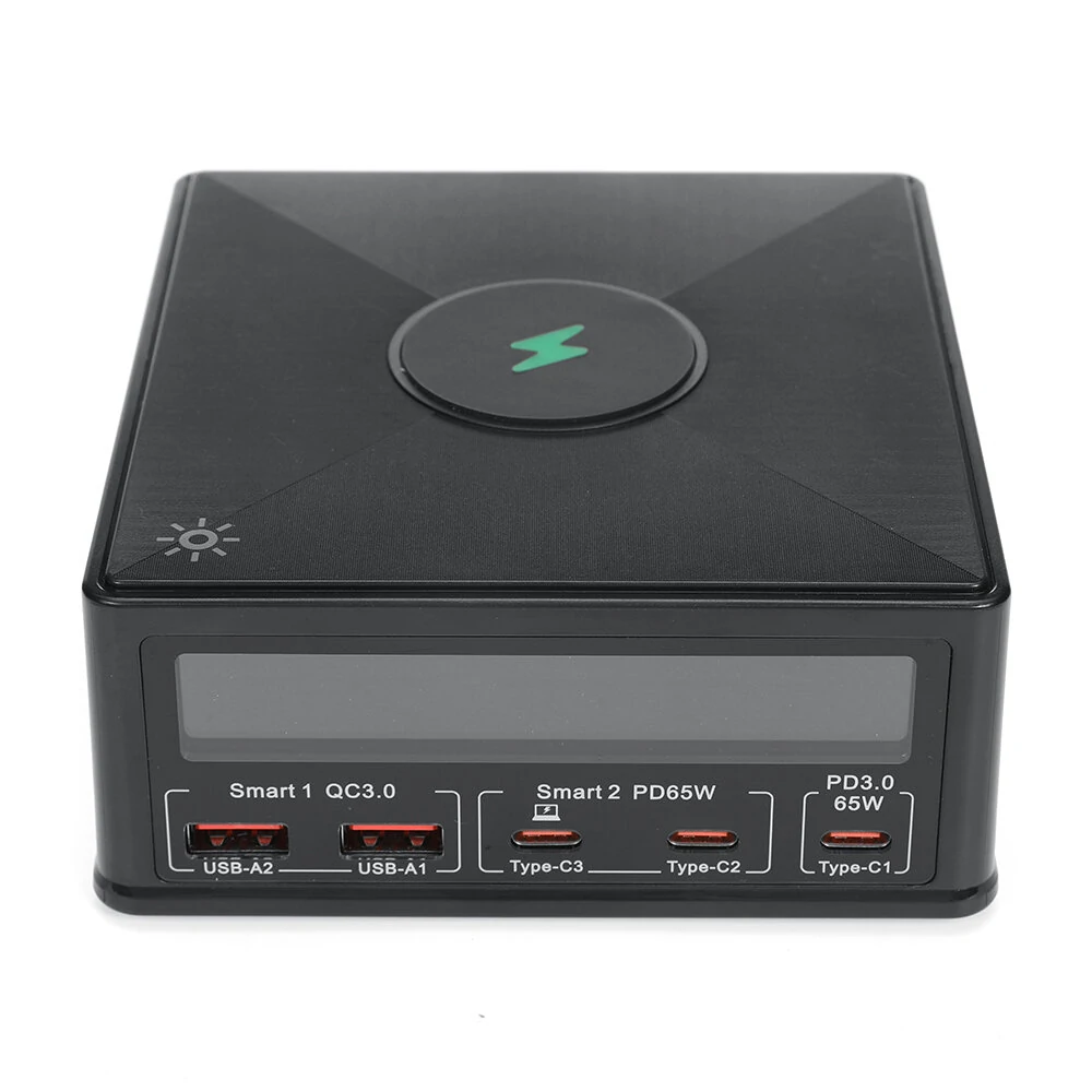 BlitzWolf® 868H 160W 5-Port USB PD Desktop Charger Dual USB-A QC3.0+Dual PD65W Type-C+65W Type-C PD3.0 with 15W 10W 7.5W 5W Wireless Fast Charger for iPhone 14 14 Pro Max for Samsung Galaxy Z Fold 4 S22 Ultra — view 8