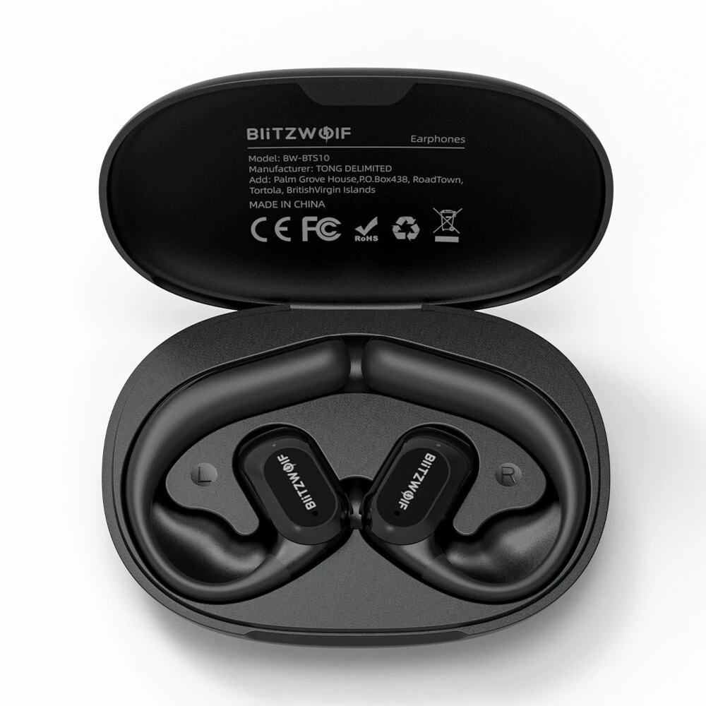 BlitzWolf® BW-BTS10 OWS bluetooth Earbuds Bone Conduction Earphone IPX8 Waterproof Low Latency Game Open Ear Earhooks Sports Headphones with Mic — view 3