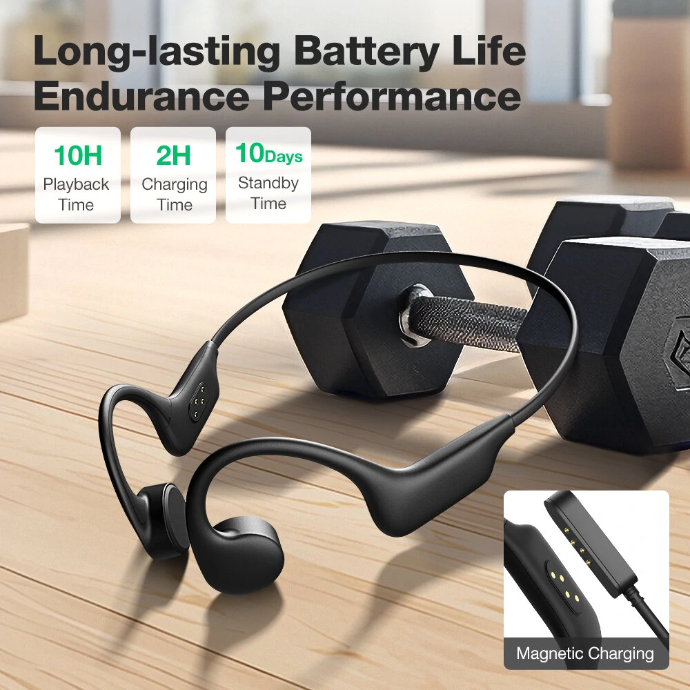BlitzWolf® BW-BTS8 bluetooth Earbuds Bone Conduction Earphone Built-in 32GB Memory IPX8 Waterproof Low Latency Game Sport Headphones with Mic — view 7