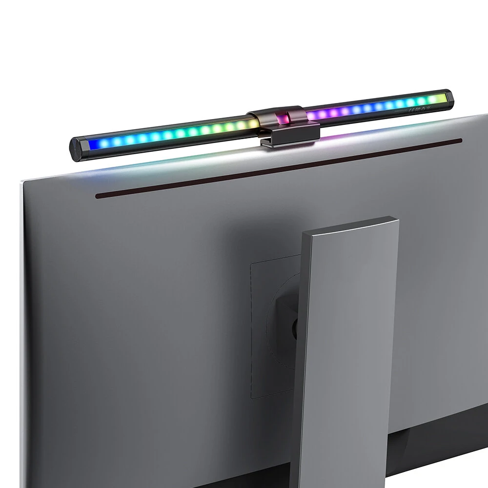 BlitzWolf® BW-CML2 RGB Gaming Monitor Light Bar Dual Light Source 300-1000Lux Adjustable Cool/Mix/Warm Light Color Temperature Eye Protection Anti-Glare USB e-Reading Light Touch Control for Home Office PC Computer — view 7
