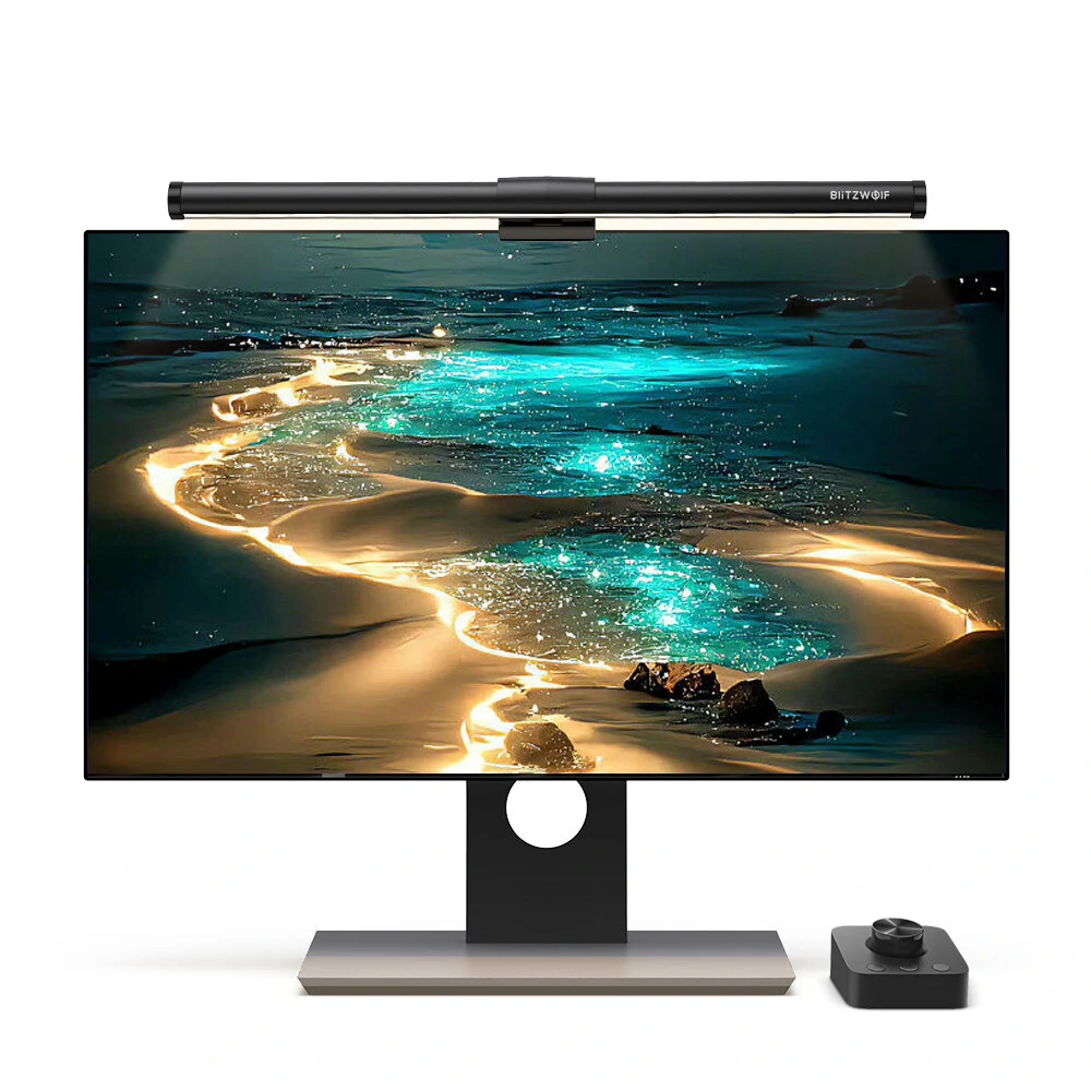 BlitzWolf® BW-CML5 Monitor Light Bar Touch / Wireless Remote Dual Control Eye Protection Anti-Glare 300-1000Lux Adjustable Cool/Mix/Warm Light Color Temperature USB e-Reading Light for Home Office PC Computer — view 4
