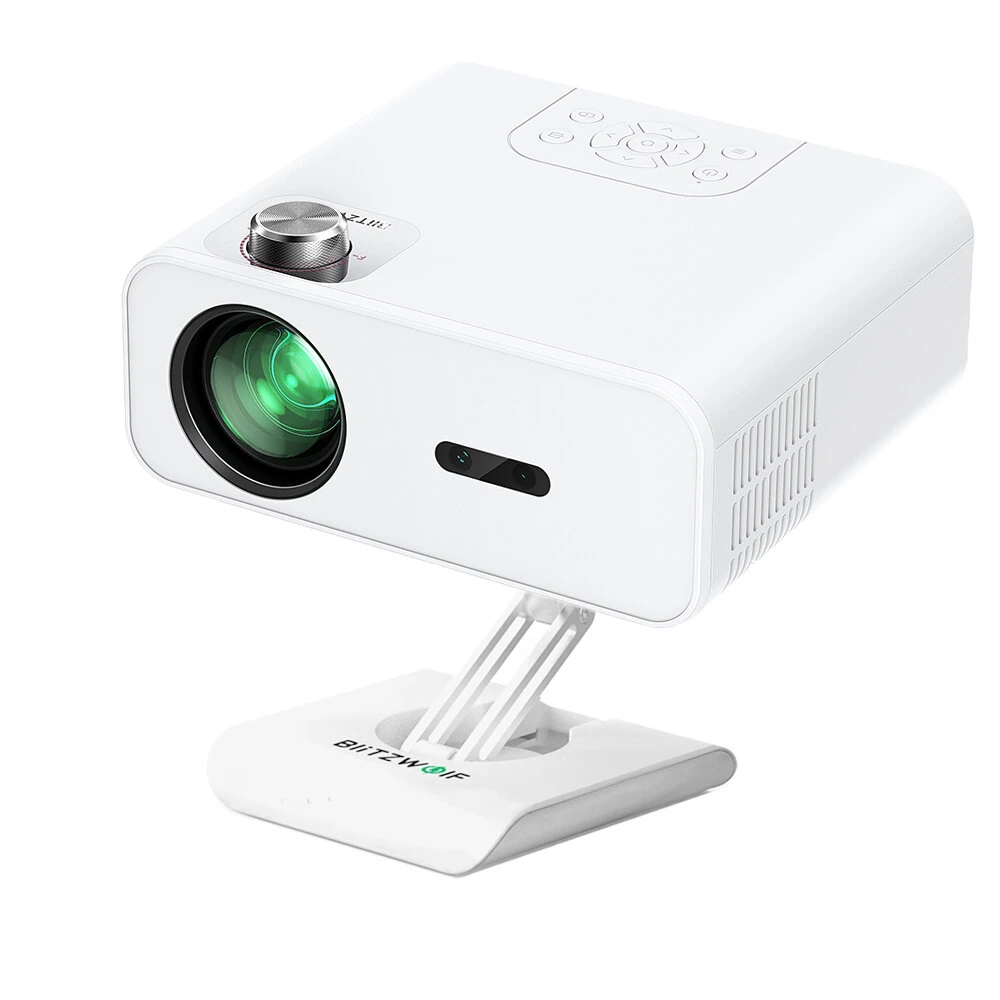 BlitzWolf® BW-V5Max LED Projector Android 9.0 System Auto Focus Physical 1080P Resolution 9000 Lumens 6D-Keystone Correction Support Side Projection Bluetooth 5.0 Portable Movie Compatible with TV Stick Smartphone HD USB AV Home Theater Video EU Plug — view 3