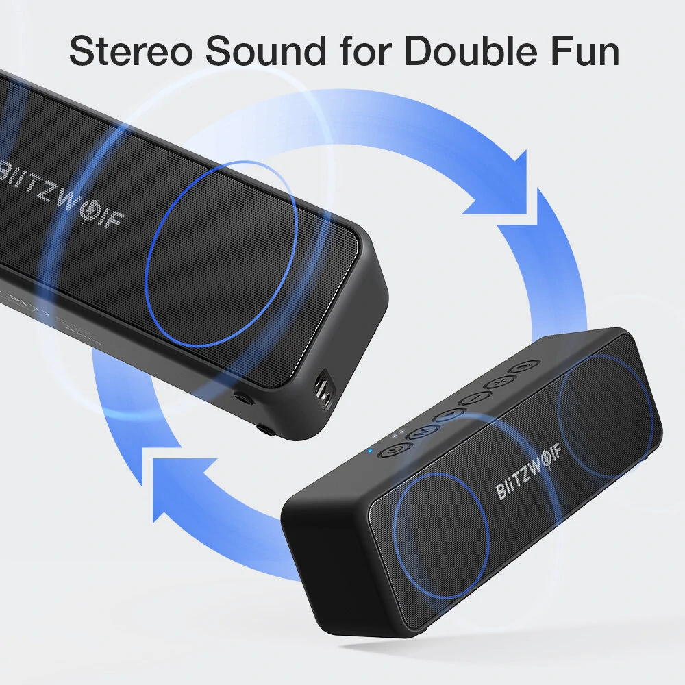 BlitzWolf® BW-WA4 30W Wireless Speaker Portable bluetooth Speaker Double Drivers Bass TWS Stereo IPX6 Waterproof TF Card AUX Outdoors Speaker — view 5