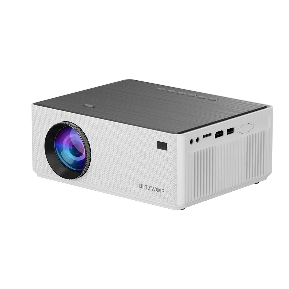 BlitzWolf®BW-V8 FHD Projector LCD LED Android 11.0 OS 480ANSI Lumens 4D Keystone Correction Dual-5G WIFI 4K Decoding Digital Zoom Mini Portable Projector Outdoor Movie — view 4