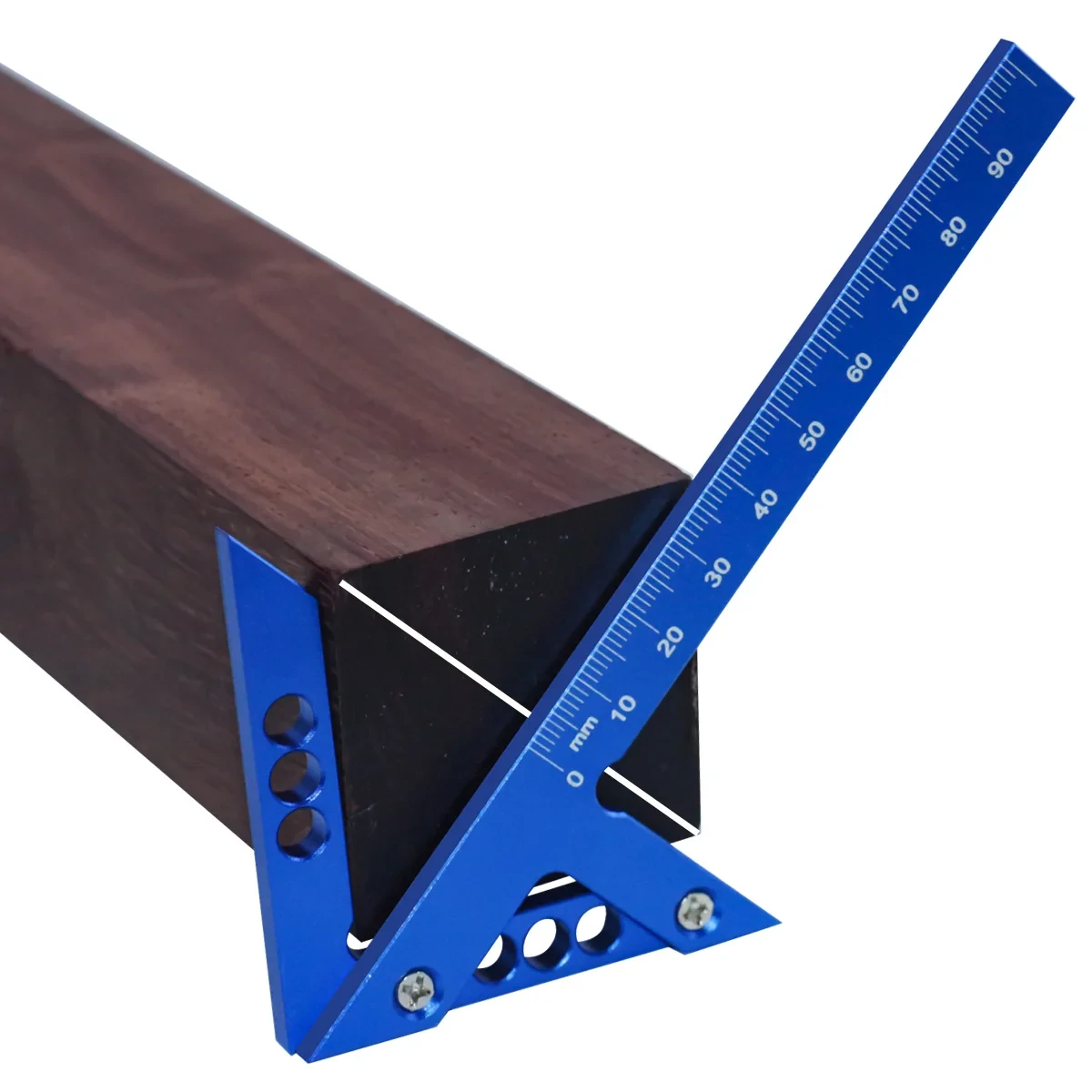 Blue Center Finder Aluminum Center Line Scriber for Finding Center Drawing Straight Lines Right Angles Midlines Vertical Lines 45 Degree Angles — view 3