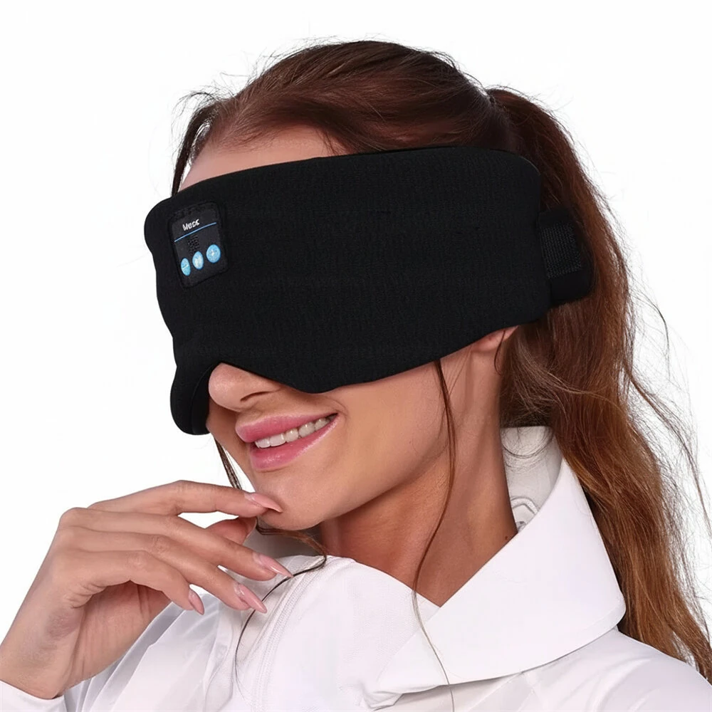 Bluetooth 5.2 Wireless Sleep Eyemask Soft Breathable Fabric Light Blocking HD Stereo Sound Music Eye Mask Travel Portable Sleep Mask — view 7