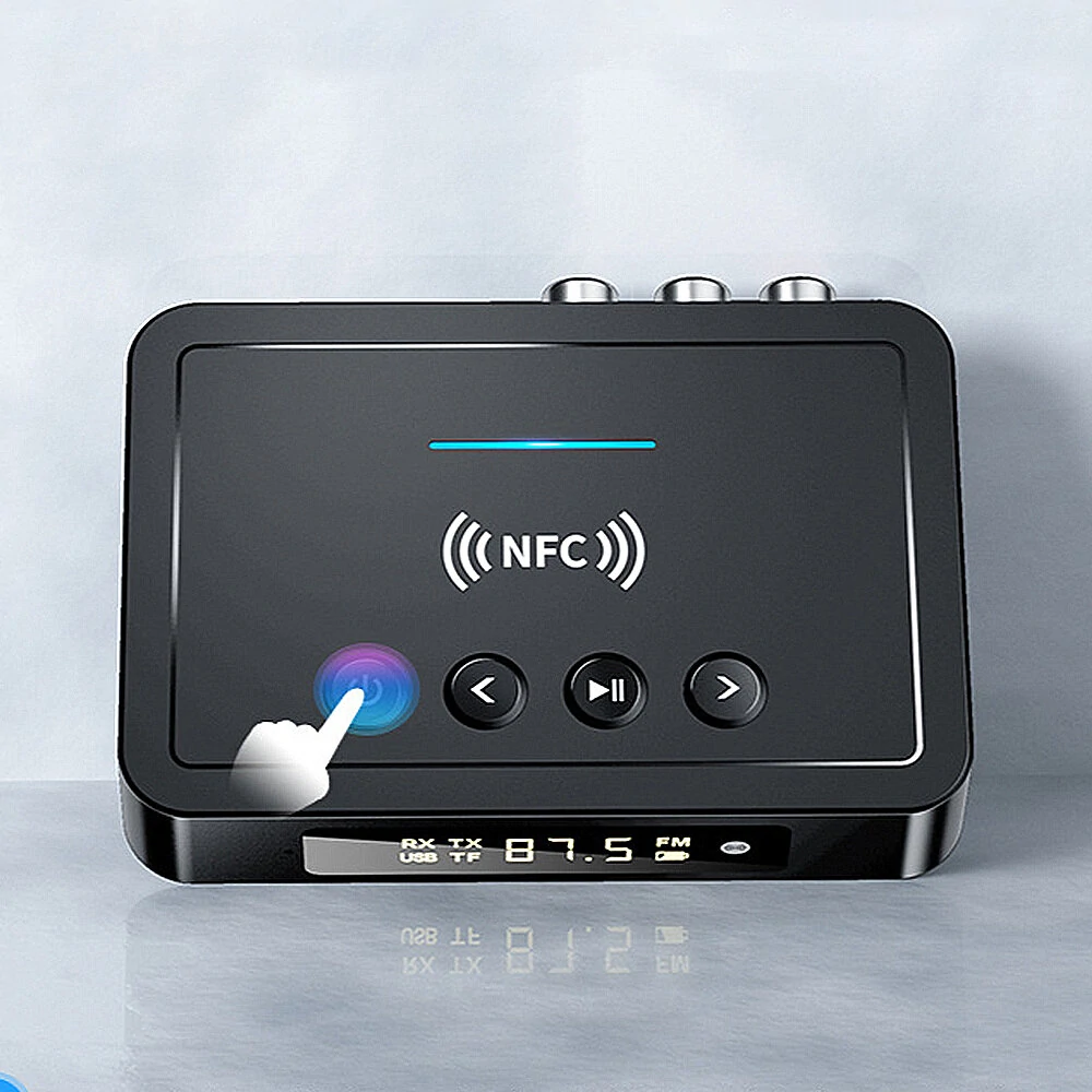 Bluetooth 5.0 Audio Adapter NFC LED Display 500mAh Hands-free Calling 3.5MM AUX RCA Support USB/TF Card Playback bluetooth Transceiver for Computer Laptop — view 7
