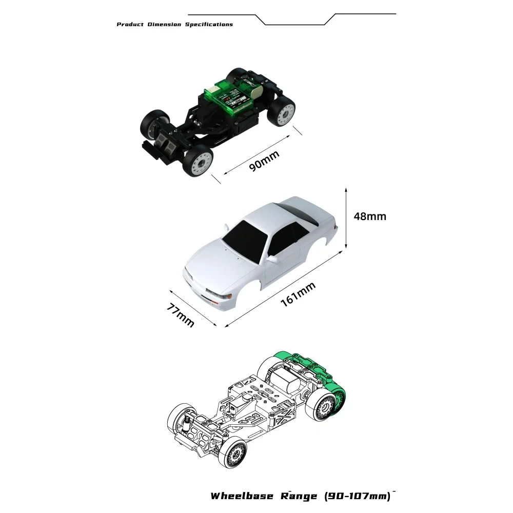 BM Racing BMHOBBY BMRX-FLD S13 RTR 1/28 2.4G RWD Mini Drift RC Car Gyro LED Light Rear Wheel Drive Full Proportional Racing Frame Remote Control Vehicles Models Toys — view 5