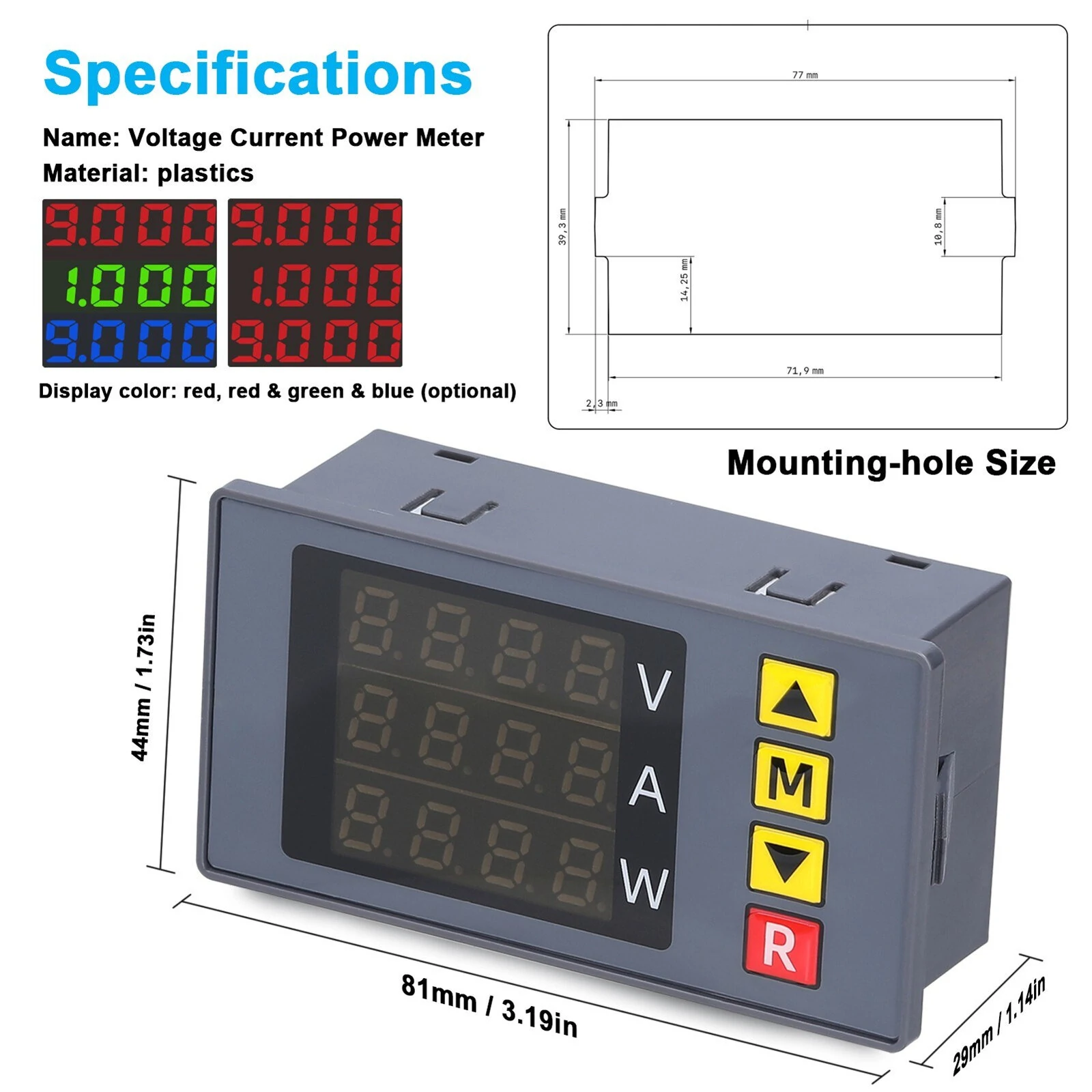 BM730 3in1 Voltage Current Power Meter 4-digit Digital Voltmeter Multifunctional Ammeter with Buzzer Supports Voltage and Current Display Fine Adjustment with Low Voltage Overvoltage and Overcurrent Sound Alarm Function — view 8