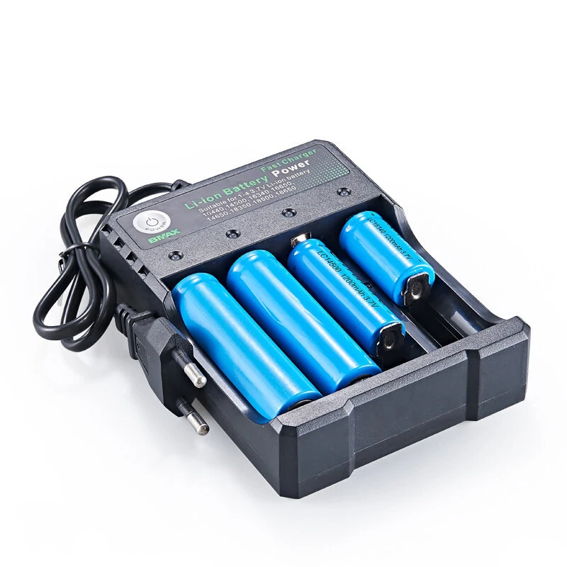 BMAX 4 Slot 18650/14500/16650/16340 Li-ion Battery Charger EU Plug AC Plug Porta — view 6