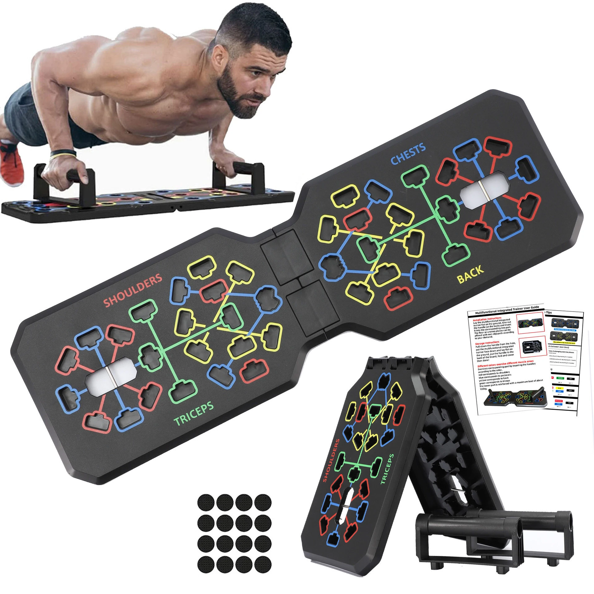 Bominfit 100-150kg Load-bearing Foldable Push Up Board Multi-Function Push-up Training Board Set for Chest Abdominal Muscle Strength Fitness Training — view 8