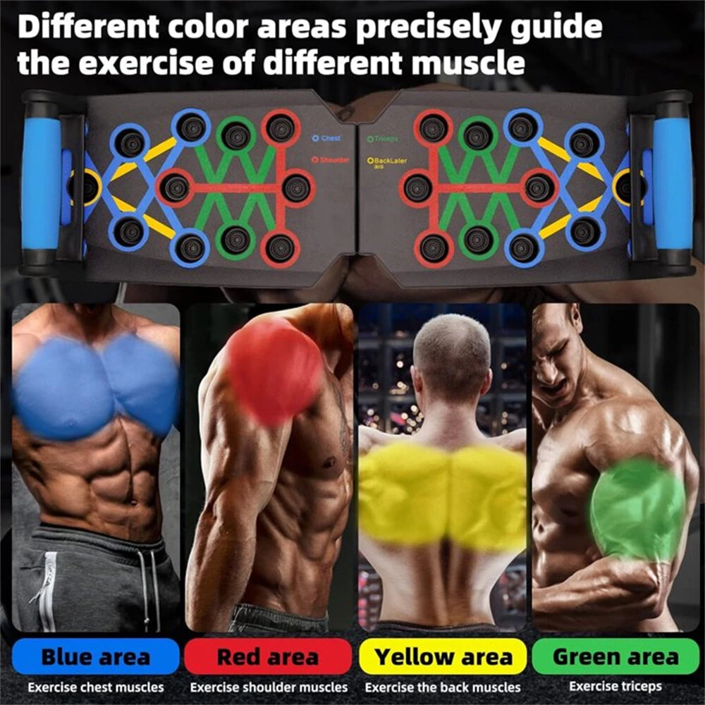 Bominfit 28 in 1 Folding Push Up Board 300kg Load-bearing Sport Plank Abdominal Chest Push-Ups Stands for Fitness Workout Home Gym Exercise — view 10