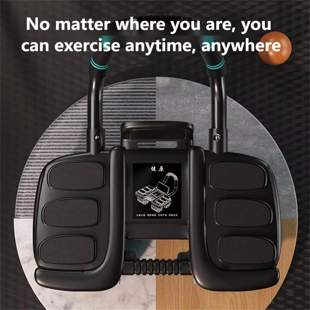Bominfit 4 Wheel 6 Elbow Support Smart Brakes Abdominal Exerciser with Phone Holder Auto Silent Rebound Home Gym Fitness Equipment for Exercise Abs — view 4