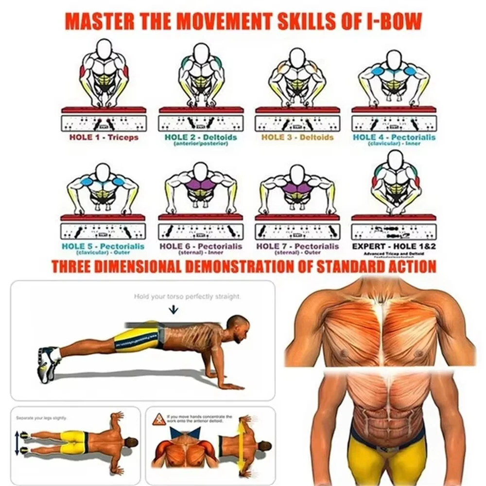 Bominfit Portable Multifunctional Push-up Board - Fitness and Muscle Training Device Home Workout Set Strength Training — view 7
