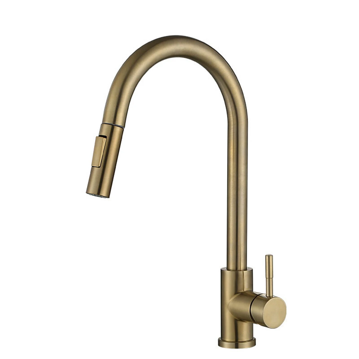 Brushed Gold Kitchen Sink Faucet Pull Out Water Tap Single Handle Mixer Tap 360 Rotate — view 4