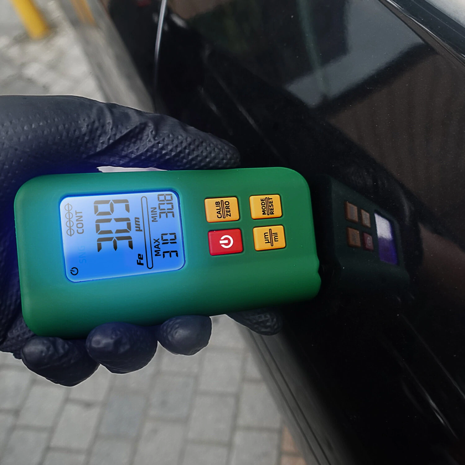 BSIDE Coating Thickness Gauge Rechargeable Car Paint Film Thickness Tester Tool 0.1micron/0-1500µm Fe/NFe MAX/MIN Measuring — view 6