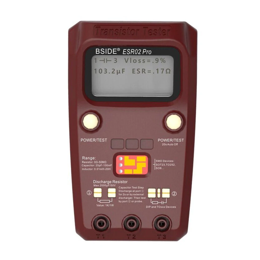 BSIDE ESR02PRO Digital Transistor SMD Components Tester Diode Triode Capacitance — BSIDE