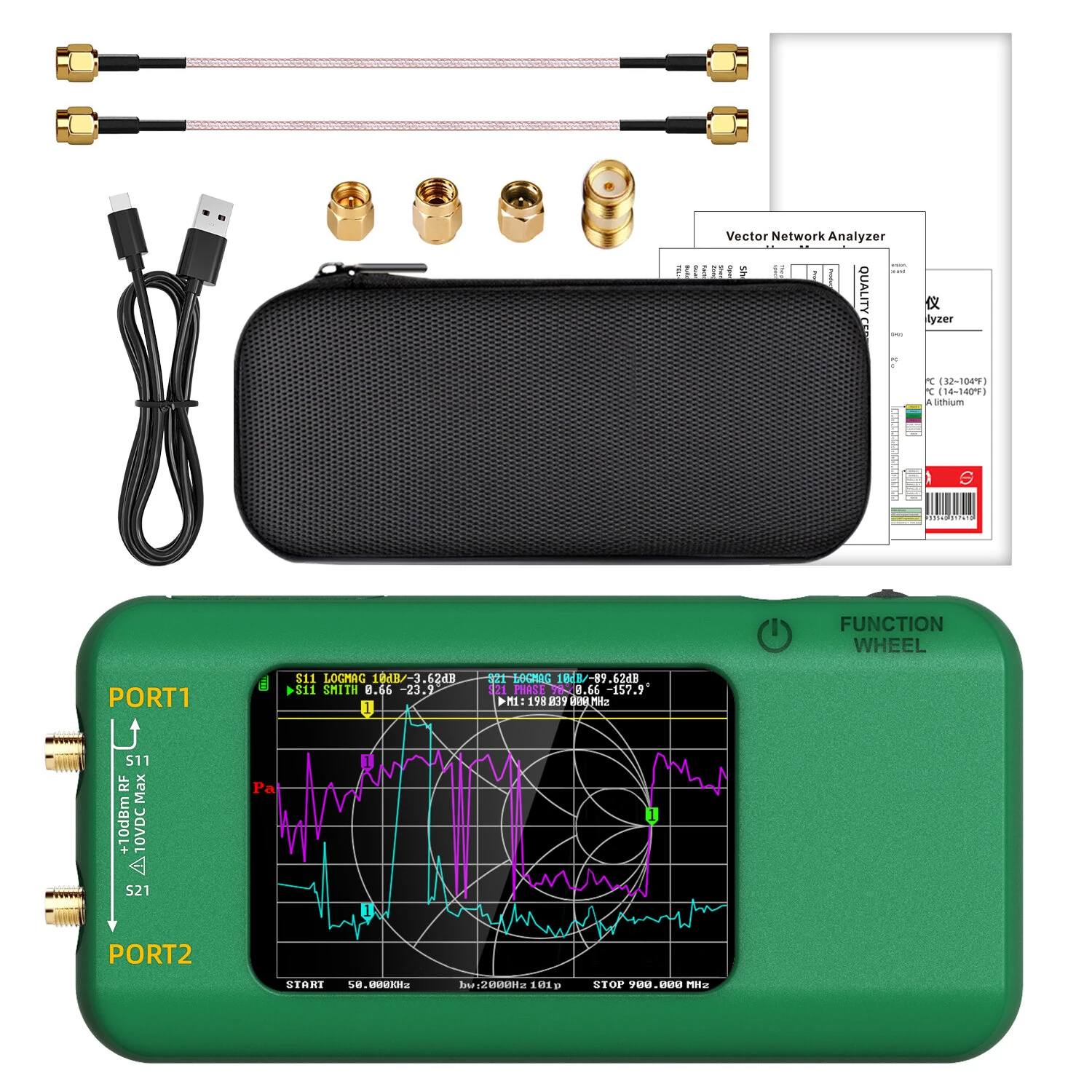 BSIDE P5 Vector Network Analyzer 10kHz to 15GHz 320*480 3.98-inch TFT Display 3000mAh Battery High Accuracy Calibration Kit — view 2