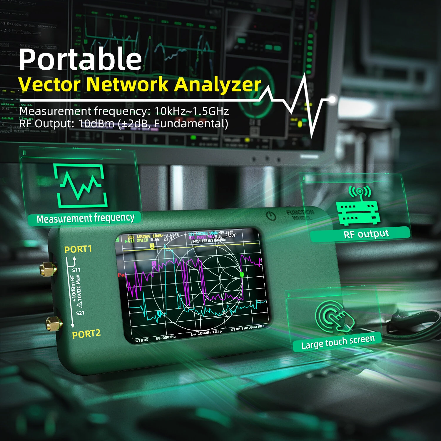 BSIDE P5 Vector Network Analyzer 10kHz to 15GHz 320*480 3.98-inch TFT Display 3000mAh Battery High Accuracy Calibration Kit — view 4