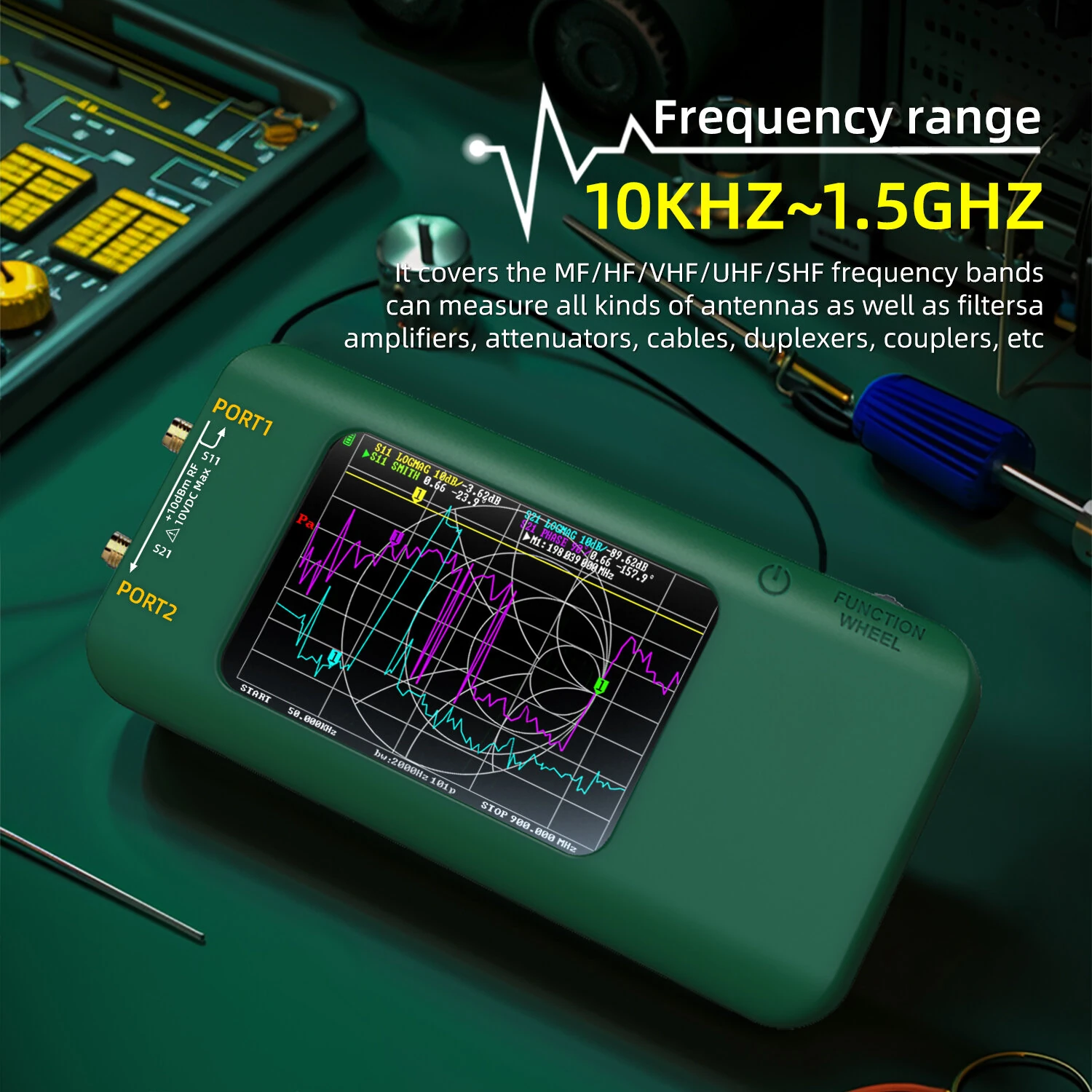 BSIDE P5 Vector Network Analyzer 10kHz to 15GHz 320*480 3.98-inch TFT Display 3000mAh Battery High Accuracy Calibration Kit — view 5
