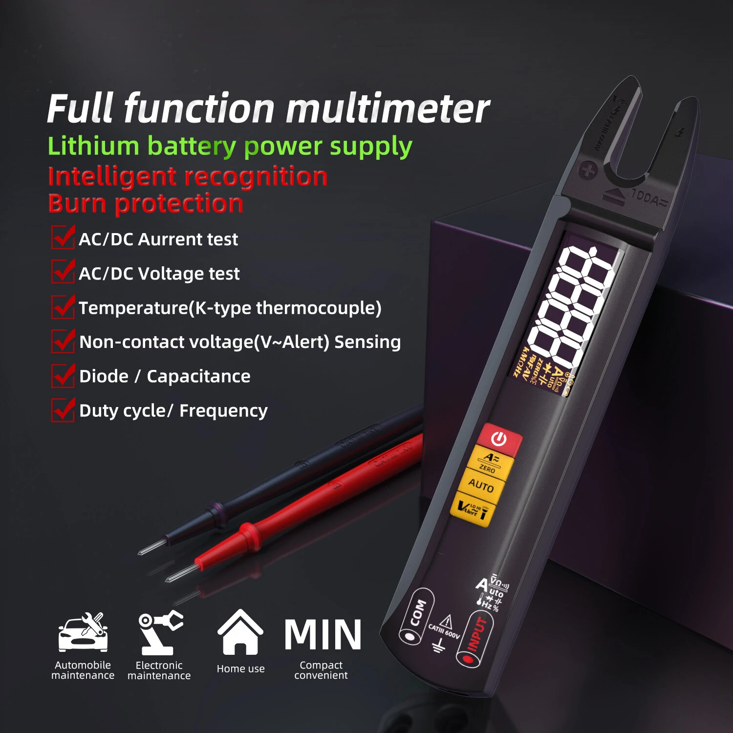 BSIDE U1 Multifunctional Intelligent Multimeter LED Flashlight Full Range AC/DC Recognition Reliable Burn Protection Capacitance Test and V~Alert Live Wire Check Ideal Accessory for Electrical Maintenance — view 3