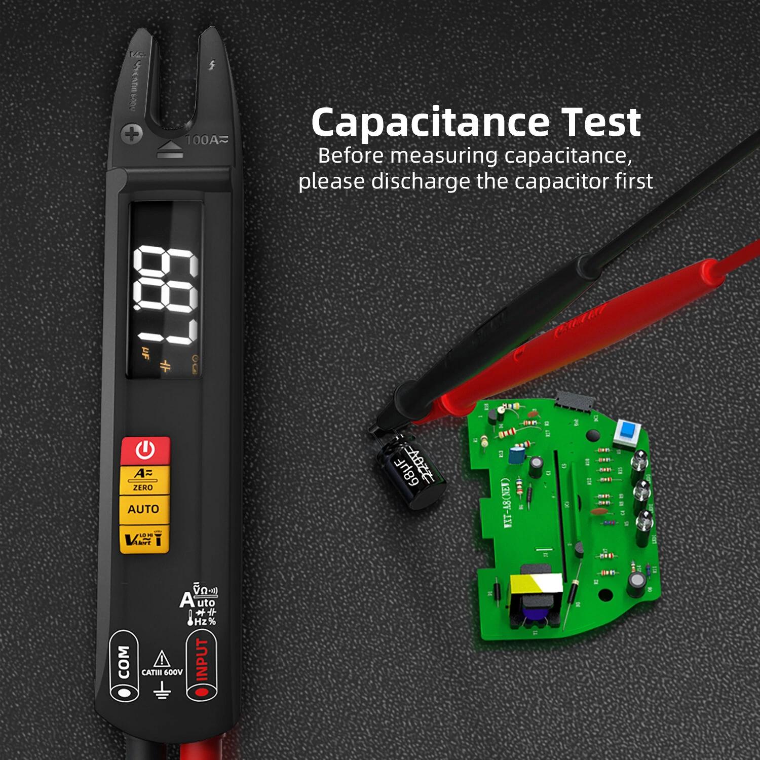 BSIDE U1 Multifunctional Intelligent Multimeter LED Flashlight Full Range AC/DC Recognition Reliable Burn Protection Capacitance Test and V~Alert Live Wire Check Ideal Accessory for Electrical Maintenance — view 5