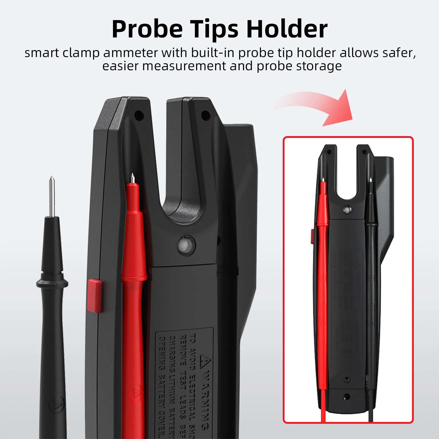 BSIDE U6X Digital Clamp Meter Multifunctional Testing Device 0-620V with Infrared Temperature Sensing Diode Measurement Compact Ideal for Electrical Troubleshooting and Repair — view 6