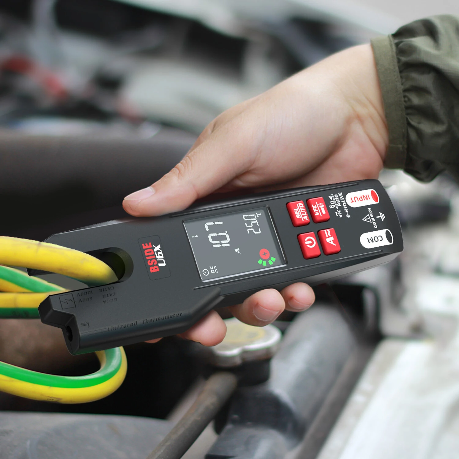BSIDE U6X Digital Clamp Meter Multifunctional Testing Device 0-620V with Infrared Temperature Sensing Diode Measurement Compact Ideal for Electrical Troubleshooting and Repair — view 8