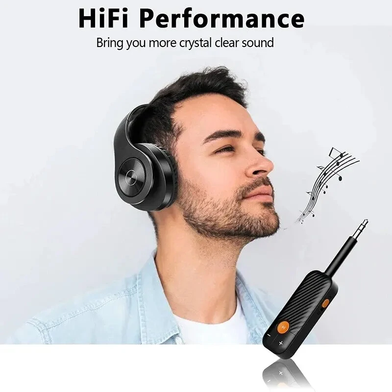 BT-16 bluetooth 5.2 Audio Receiver Transmitter 3.5MM 3.5 AUX with Mic Stereo Music Wireless Adapter for Headphones PC TV Car Speakers — view 6