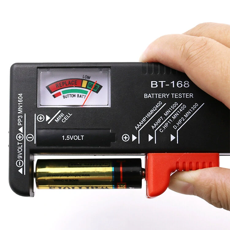 BT-168 AA/AAA/C/D/9V/1.5V Batteries Tester Universal Button Cell Battery Colour Coded Meter Indicate — view 2