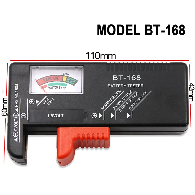 BT-168 AA/AAA/C/D/9V/1.5V Batteries Tester Universal Button Cell Battery Colour Coded Meter Indicate — view 6