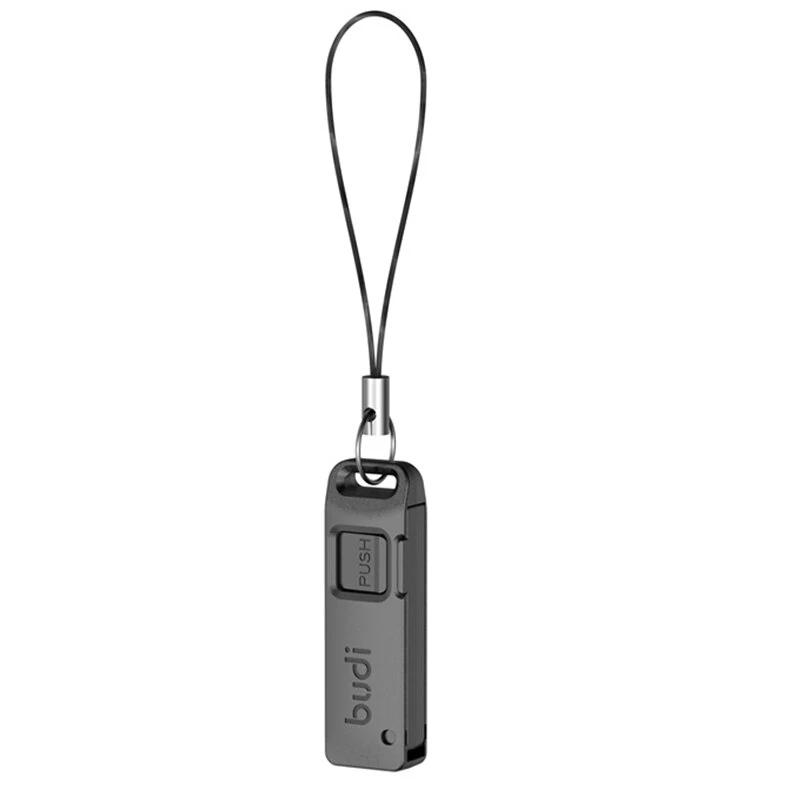 BUDI CP577 SIM TF Card Slot Storage Box with Mobile Phone Card Ejector Pin Anti-Lost Lanyard Portable Universal Phone Ejector Pin SIM Card Tray — view 2