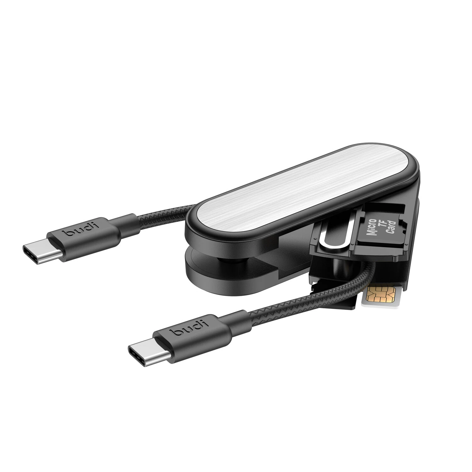 Budi CP586 Keychain Portable Storage&Charging Cable PD65W Type-C to Type-C Cable Fast Charging Data Transmission Copper Core Line 16CM Long Foldable Design for iPhone 17 17Pro 16Pro Max 15 for Xiaomi 17pro for Huawei Mate X7 — Budi