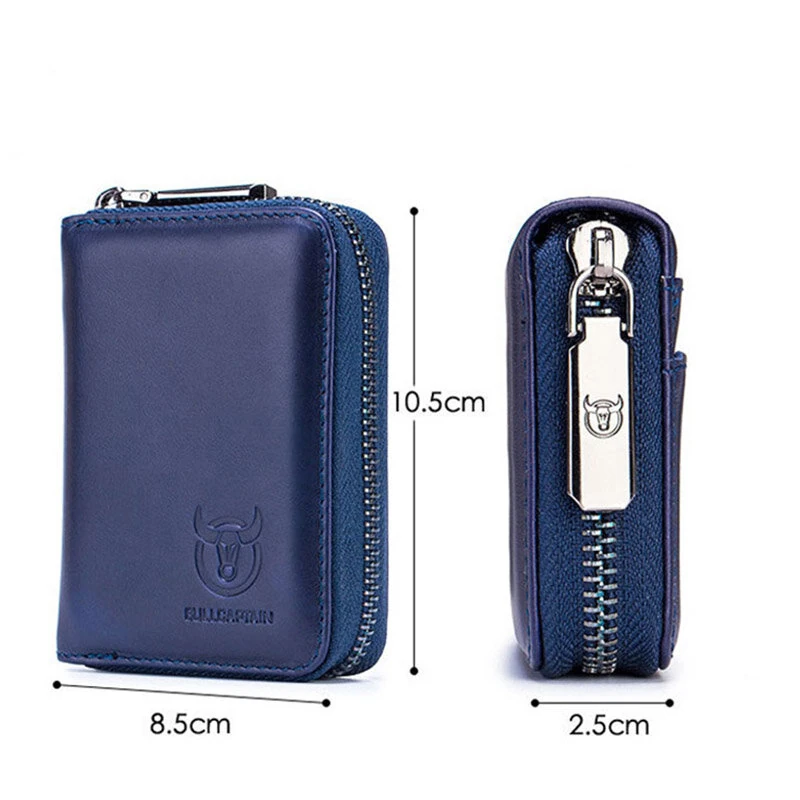 BULLCAPTAIN Genuine Leather Wallet for Men Multi Card Slot ID & Credit Card Bag Rfid Protection Card Holder Multifunctional Coin Purse Mens Business Wallet — view 2