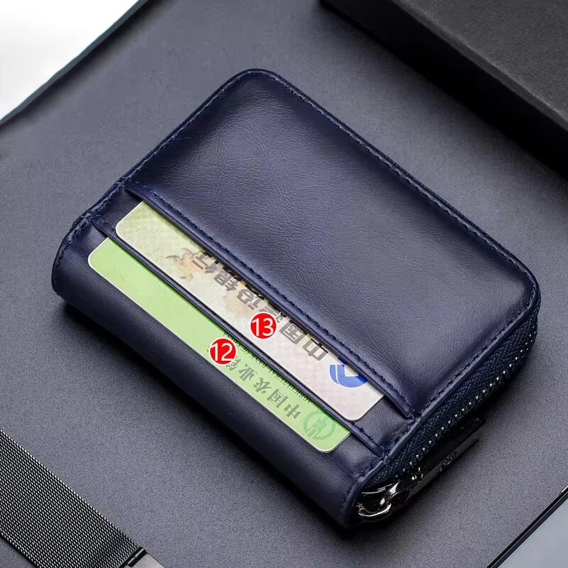 BULLCAPTAIN Genuine Leather Wallet for Men Multi Card Slot ID & Credit Card Bag Rfid Protection Card Holder Multifunctional Coin Purse Mens Business Wallet — view 4