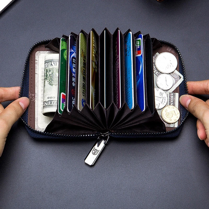 BULLCAPTAIN Genuine Leather Wallet for Men Multi Card Slot ID & Credit Card Bag Rfid Protection Card Holder Multifunctional Coin Purse Mens Business Wallet — view 5
