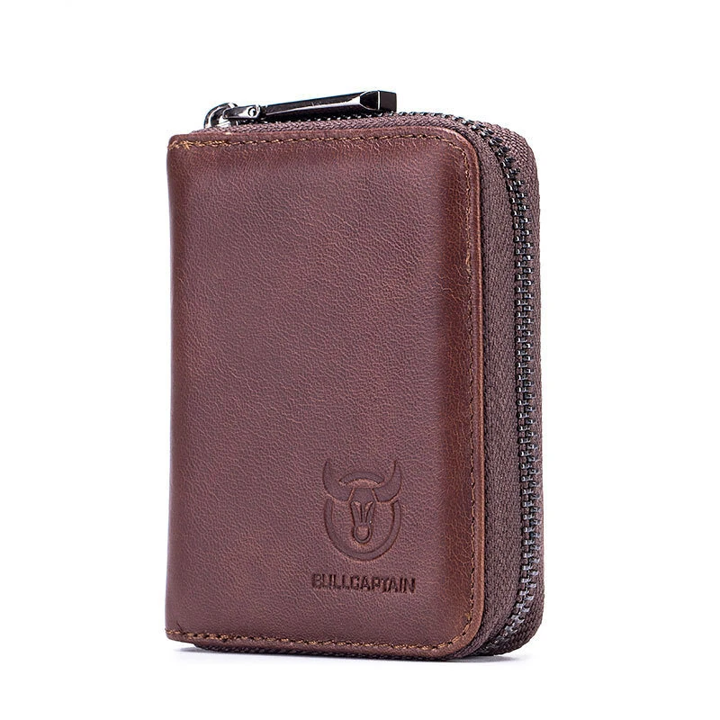 BULLCAPTAIN Genuine Leather Wallet for Men Multi Card Slot ID & Credit Card Bag Rfid Protection Card Holder Multifunctional Coin Purse Mens Business Wallet — view 8