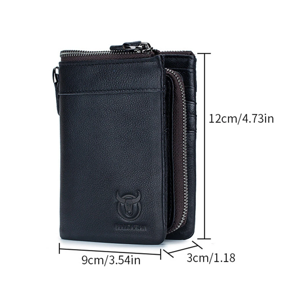 BULLCAPTAIN Men's Genuine Leather Wallet Detachable Coin Purse Large Capacity Multi-card Slots Card Holder Money Clip — view 2