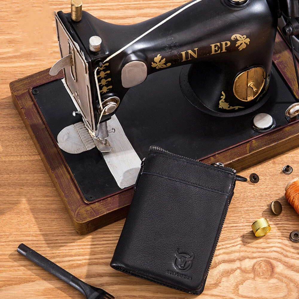BULLCAPTAIN Men's Genuine Leather Wallet Detachable Coin Purse Large Capacity Multi-card Slots Card Holder Money Clip — view 5