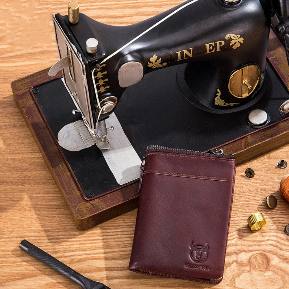 BULLCAPTAIN Men's Genuine Leather Wallet Detachable Coin Purse Large Capacity Multi-card Slots Card Holder Money Clip — view 6