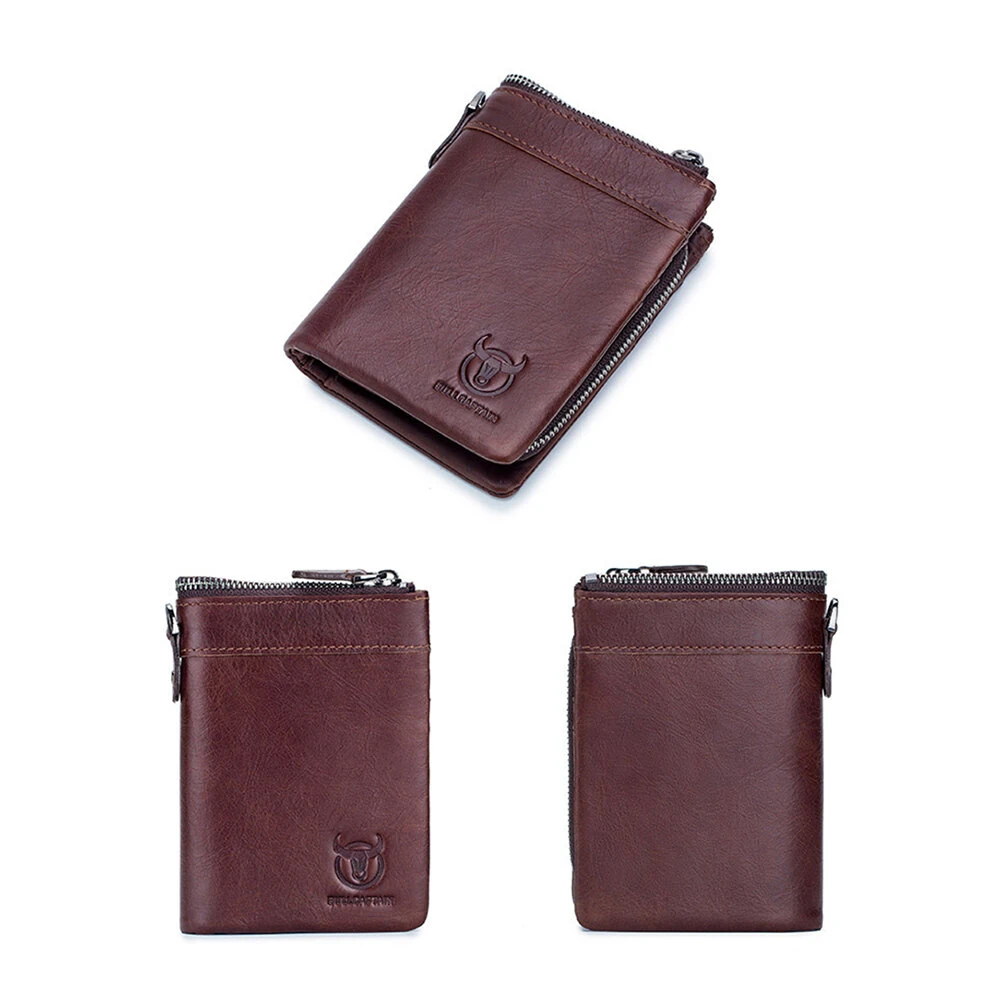 BULLCAPTAIN Men's Genuine Leather Wallet Detachable Coin Purse Large Capacity Multi-card Slots Card Holder Money Clip — view 7