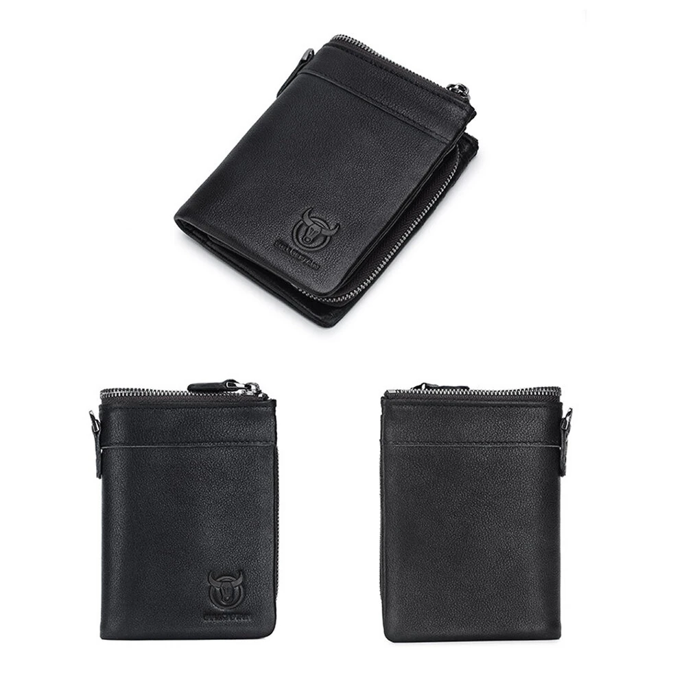 BULLCAPTAIN Men's Genuine Leather Wallet Detachable Coin Purse Large Capacity Multi-card Slots Card Holder Money Clip — view 8