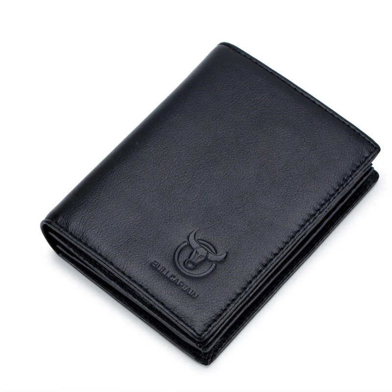 BULLCAPTAIN Men's Genuine Leather Wallet Multi Card Bag Large Capacity Bifold Wallet Credit Card Holder Multi Card Slots Coin Purse Money Clip Wallet for Men — view 2