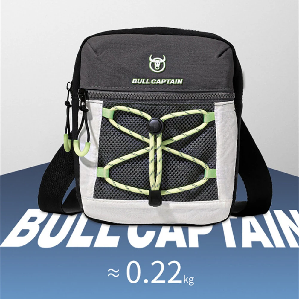 BULLCAPTAIN Men Waterproof Oxford Cloth Sports Crossbody Bag Lightweight Multi-Compartment Zipper Single Shoulder Bag — view 3