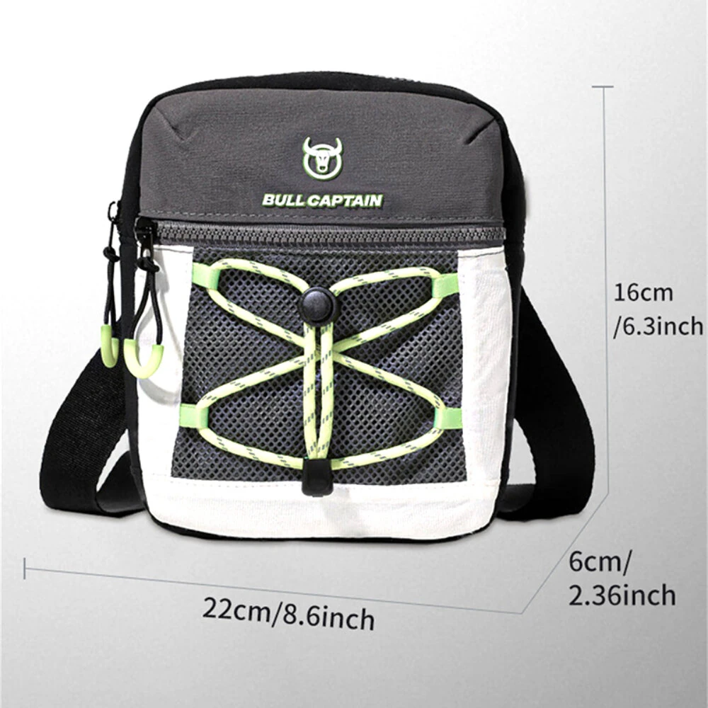 BULLCAPTAIN Men Waterproof Oxford Cloth Sports Crossbody Bag Lightweight Multi-Compartment Zipper Single Shoulder Bag — view 7