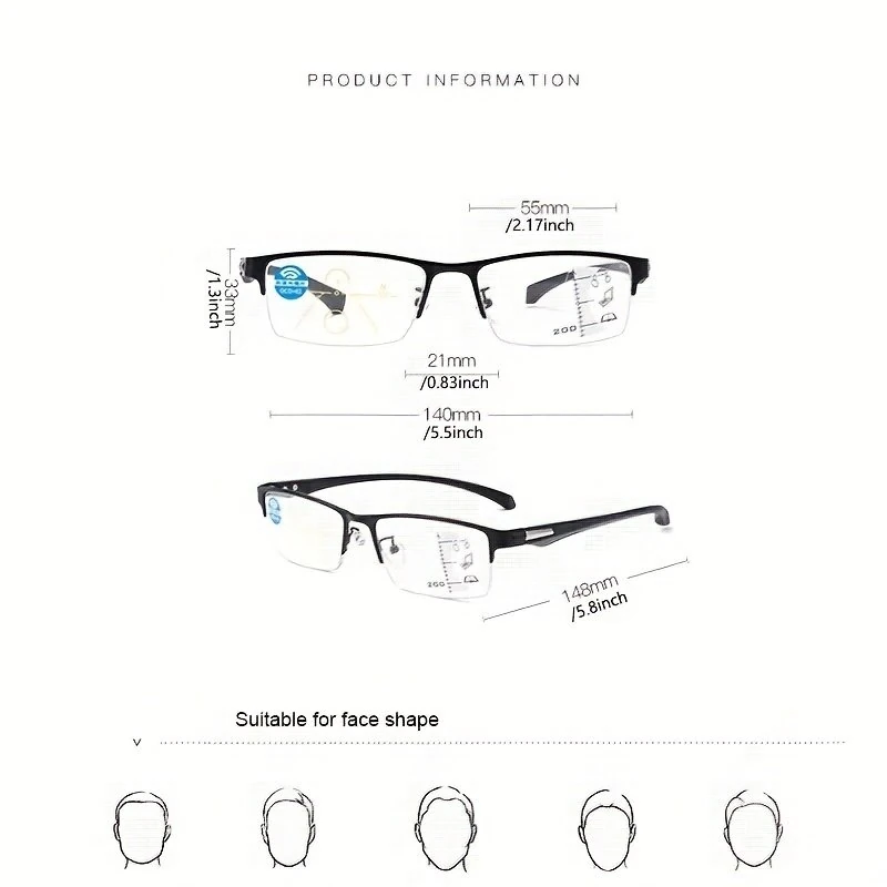 Business Reading Glasses Classic Rectangle Computer Anti Eyestrain Presbyopic Glasses Anti Blue Light Eye Glasses For Women Men — view 2