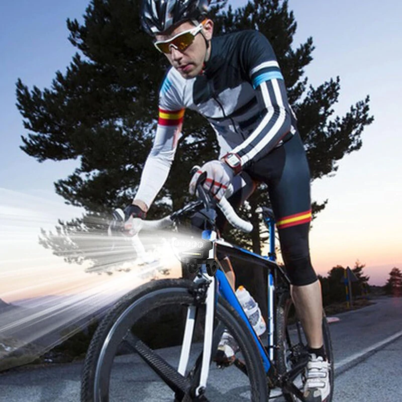 Cansses 2000mAh Battery Bike Headlight 5 Large LED Beads Type-C Charging 6 Light Modes Waterproof Bicycle Front Light for Night Cycling — view 4