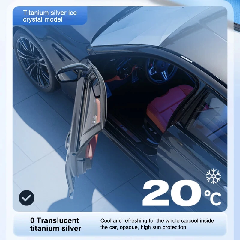 Car Front Windshield Sunshade V-Neck Foldable Umbrella Reflective Sunshade For Vehicles Blocking UV Sunshade Summer Keep Cool — view 9
