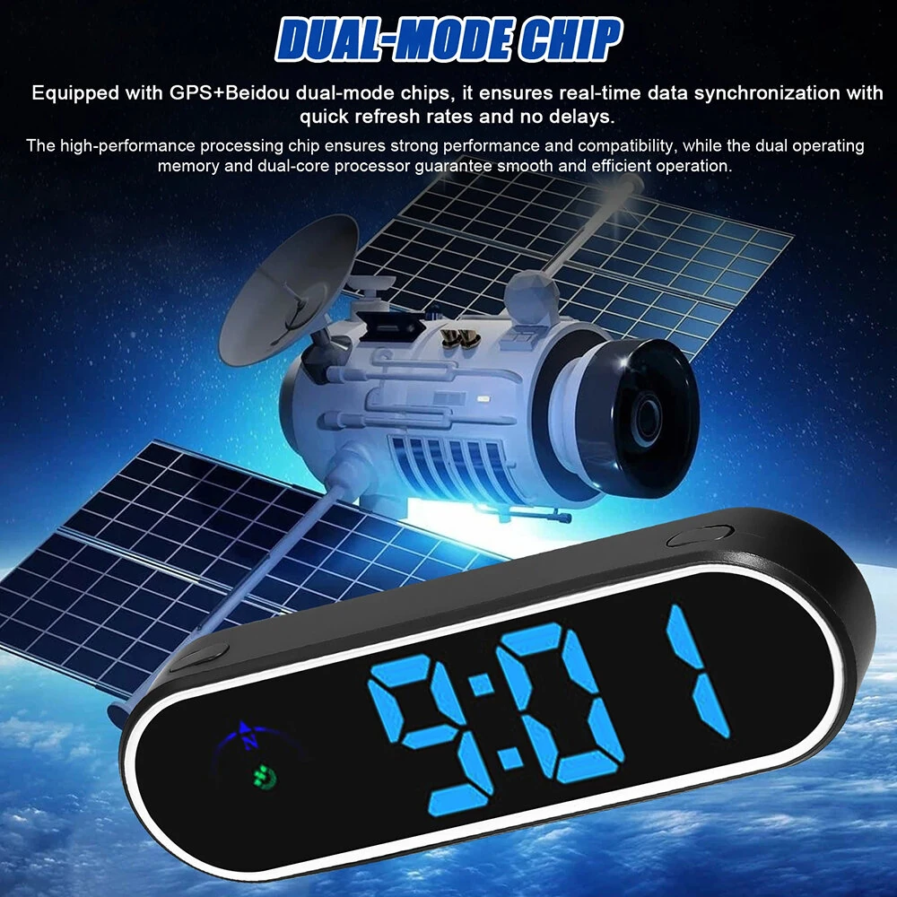 Car Head Up Display GPS Digital Speedometer with Color LED Display Clock Compass Function Over Speeding Alarm for Car Truck SUV RV — view 7